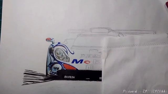 Car Drawing PORSCHE 911 GT1 '98