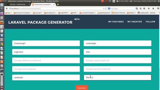 How to setup and use LaraPackGenerator смотреть онлайн