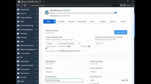 How to Install WordPress in cPanel using Softaculous Step By Step Guideline In 2023 смотреть онлайн