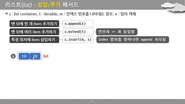 [PYTHON-140] list 의 추가/삽입 관련 method | append, extend, insert смотреть онлайн