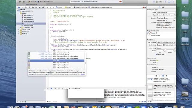 Урок 3 Часть 1 - Создание книги рецептов для iOS с использованием UITableView ( смотреть онлайн