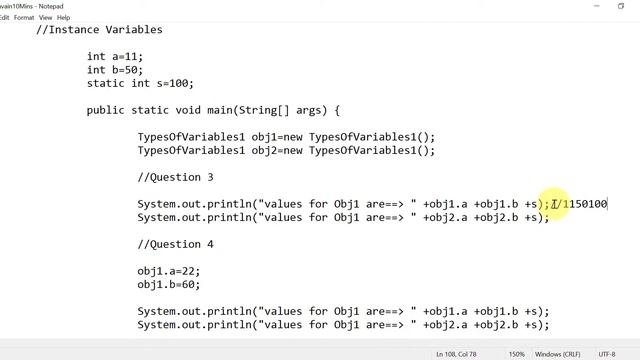 IMP Java Interview Questions and Answers on Types of Variables | Static and Instance variables #JAV смотреть онлайн