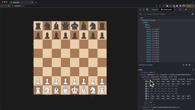 Create a chess game with react - Part 04 - Context and Reducer смотреть онлайн