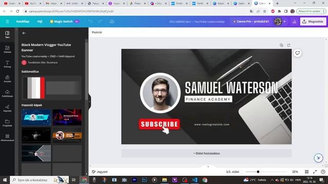 Youtobe banner + Logó készítés Canvával смотреть онлайн