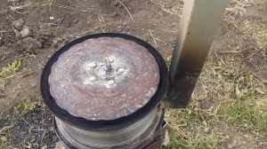 Печь буржуйка из колесных дисков