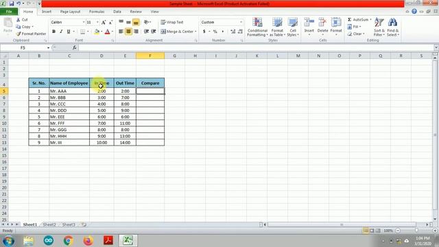 Comparing two columns in MS Excel смотреть онлайн