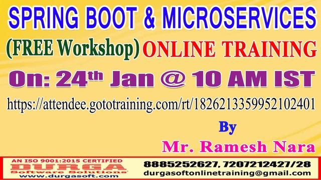 SPRING BOOT & MICROSERVICES (FREE Workshop) Online Training @ DURGASOFT смотреть онлайн