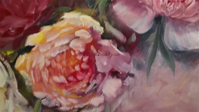 Peonies are painted in oil.Пионы. Маслянная живопись смотреть онлайн