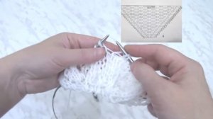 Мастер класс по вязанию белой ажурной шали спицами.