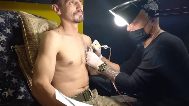 Наколка на груди . Теперь я всегда в его сердце ❤ ❤ ❤ смотреть онлайн