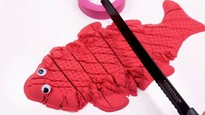 Приятное видео l Поделки миниатюрных рыбок из кинетического песка