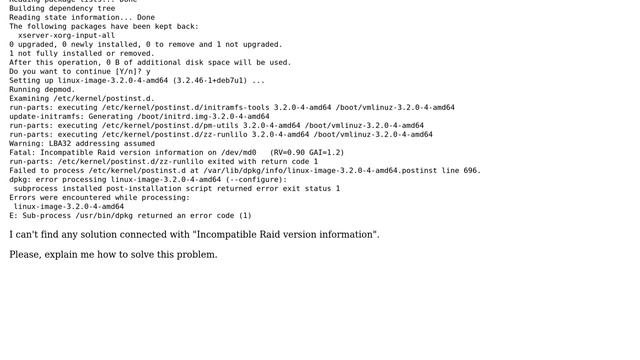 Unix & Linux: Debian update fails with "Raid version incompatible" смотреть онлайн