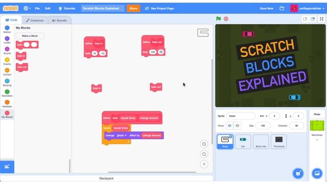 Scratch Functions | Make a Block using My Blocks in Scratch 3.0 смотреть онлайн