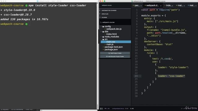 Webpack 4: Beyond the Basics : Our First Loaders for CSS смотреть онлайн