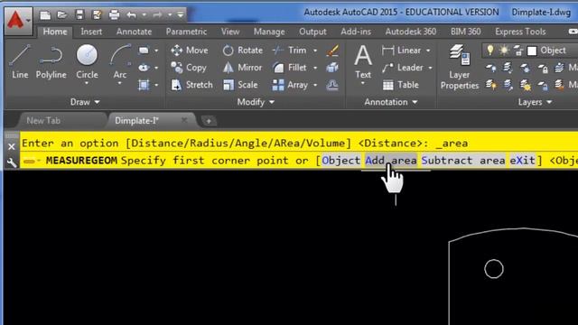 Add and Subtract Options of the Area Command in AutoCAD. смотреть онлайн