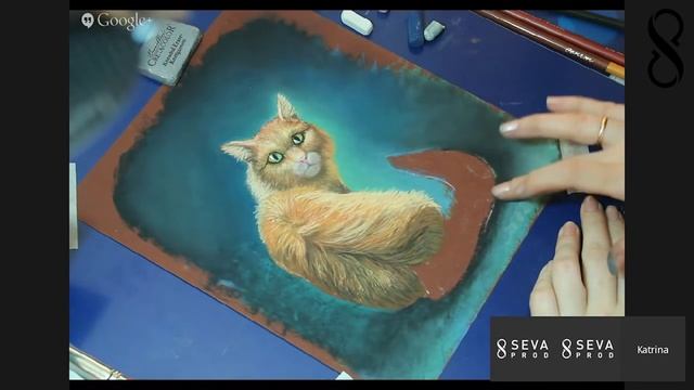 Часть 5я (из 6) Живопись "Рыжий нашкодивший кот". смотреть онлайн