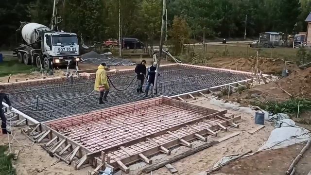 Фундамент - Монолитная плита - своими руками (седьмая часть) смотреть онлайн