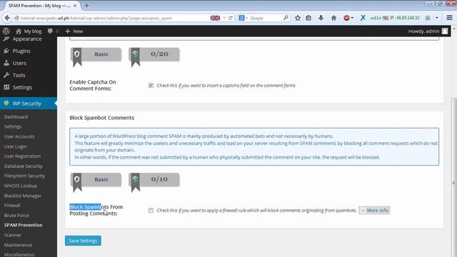 All In One WP Security & Firewall: Comment SPAM Security смотреть онлайн