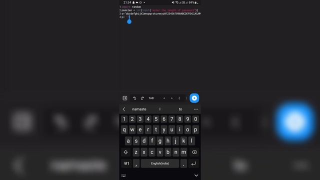 PASSWORD GENERATOR USING PYTHON | CODING IN MOBILE смотреть онлайн