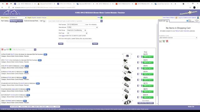 Lincoln Town Car Guy Looking for Part# 3W1Z-19E624-AA - HVAC Blower Motor Control Module смотреть онлайн