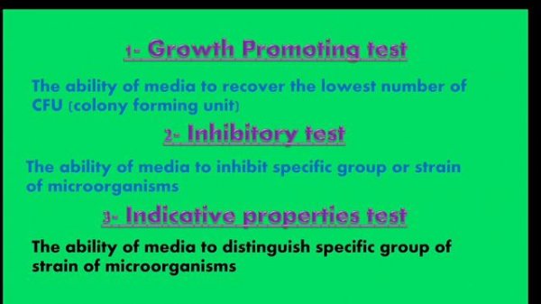 Growth promotion test summary ..?!! اختبار كفاءة الميديا....؟؟