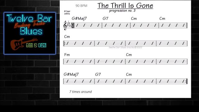 The Thrill Is Gone Backing Track In Cm 90 BPM