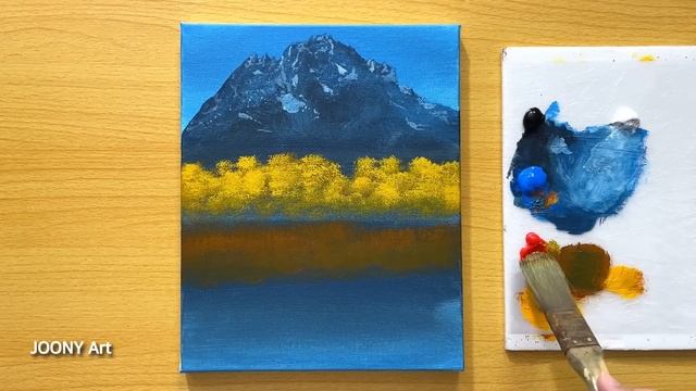 How to Paint a Birch Forest Reflected in the Lake / Acrylic Painting смотреть онлайн