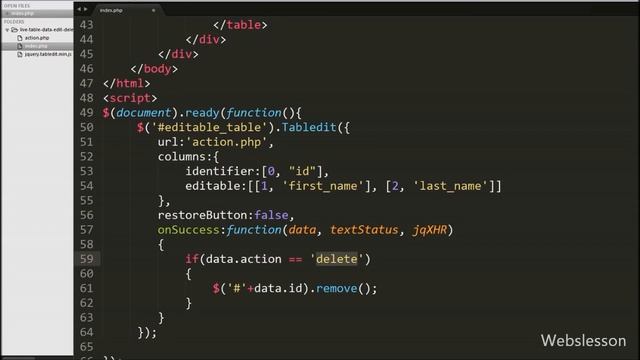 Live Table Data Edit Delete using Tabledit Plugin in PHP смотреть онлайн