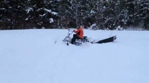 Испытание мотобуксировщика Бурлак с лыжным модулем.