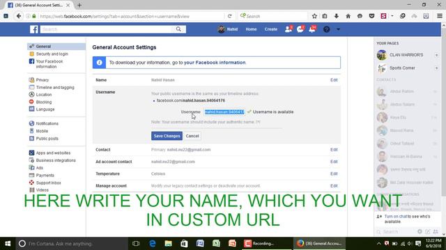 How to create facebook profile custom url | Custom url of facebook profile смотреть онлайн