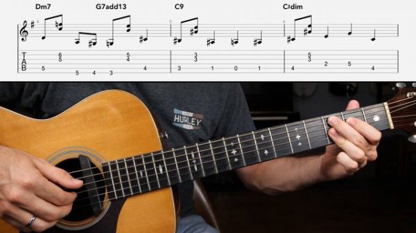 Fingerstyle Jazz Blues Guitar Lesson | Combining Rhythm & Walking Basslines