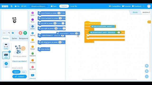 mBot Obstacle Avoidance with code смотреть онлайн