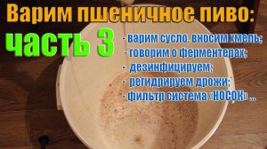 Варим пшеничное пиво: часть 3 (варим и охмеляем, ферменторы, дезинфекция, фильтр система "НОСОК")