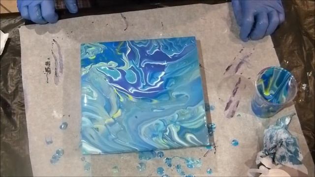 #55 Jiggle pour + swipe + CA/ Acrylic pouring смотреть онлайн