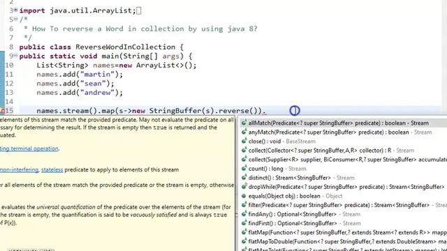 How To reverse a Word in a collection by using java8? смотреть онлайн