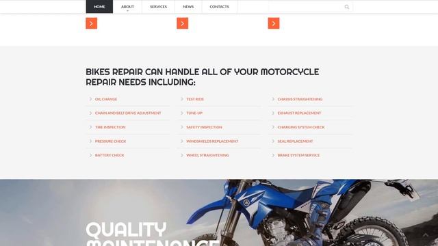 Bikes Repair - Motorcycles Repair & Service Responsive Clean HTML Website Template by - 52978 смотреть онлайн