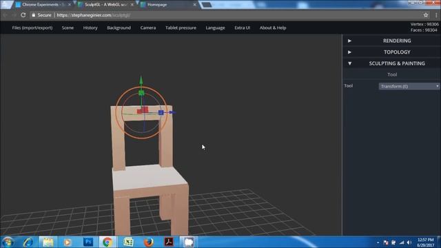 SculptGL Tutorial for beginners Part 1 How to create chairs and tables смотреть онлайн