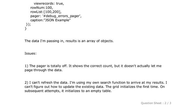 jQuery : jqGrid Refreshing Local Data (JSON Object) смотреть онлайн