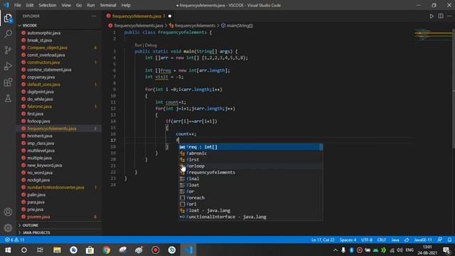Program to find the frequency of each element in the array | java tutorial for beginners in hindi смотреть онлайн