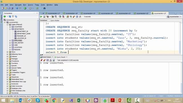 Работа с SEQUENCE часть 1 / SQL для начинающих с нуля до сертификата Oracle смотреть онлайн