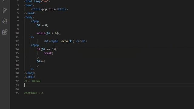 Repeat HTML Elements | break $ continue | PHP 7.4 beginner tutorial смотреть онлайн
