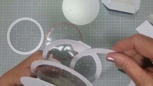 ?☃️ TUTORIAL How to make a 3D Snow Globe Christmas card rectangle & circles Folds flat #christmas