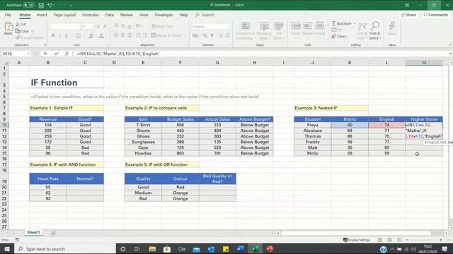 IF Function Excel Tutorial - Test Whether A Condition Holds Using Simple and Nested IF смотреть онлайн