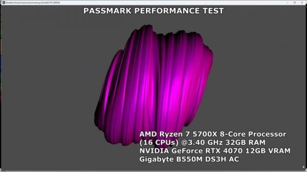 PASSMARK: AMD Ryzen 7 5700X @3.40 GHz/32GB/NVIDIA GeForce RTX 4070 12GB/Gigabyte B550M DS3H AC
