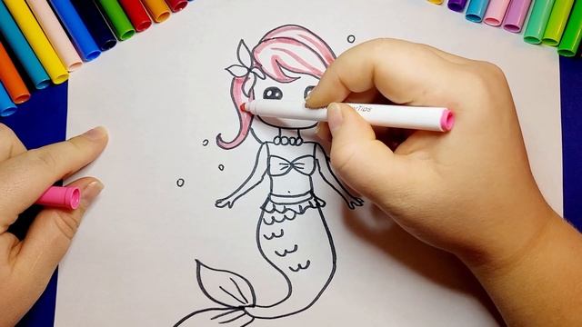 How to Draw A Mermaid. Как нарисовать Русалочку. смотреть онлайн
