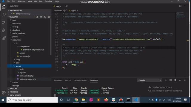 #1. Laravel add vuejs component and generate authentication смотреть онлайн