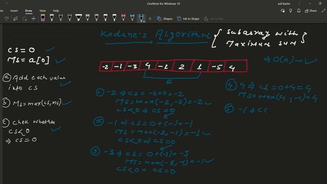 Maximum sum sub-array | Kadane's Algorithm смотреть онлайн