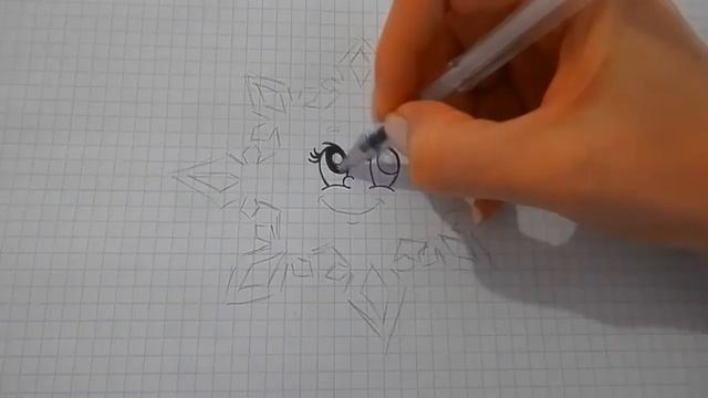 Как нарисовать снежинку #77 /How to draw a snowflake/どのように描く雪の結晶 смотреть онлайн
