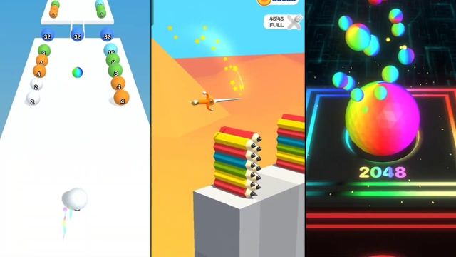 BALL Run 2048 vs SLICE it All vs Crazy Ball Run 2048 GAMEPLAY WALKTROUGH ANDROID IOS смотреть онлайн