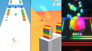 BALL Run 2048 vs SLICE it All vs Crazy Ball Run 2048 GAMEPLAY WALKTROUGH ANDROID IOS